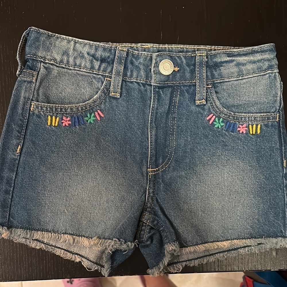 H&M Embroidered Denim Shorts